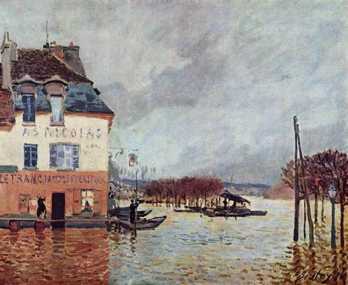 Alfred Sisley Flood at Port Marly, Sweden oil painting art